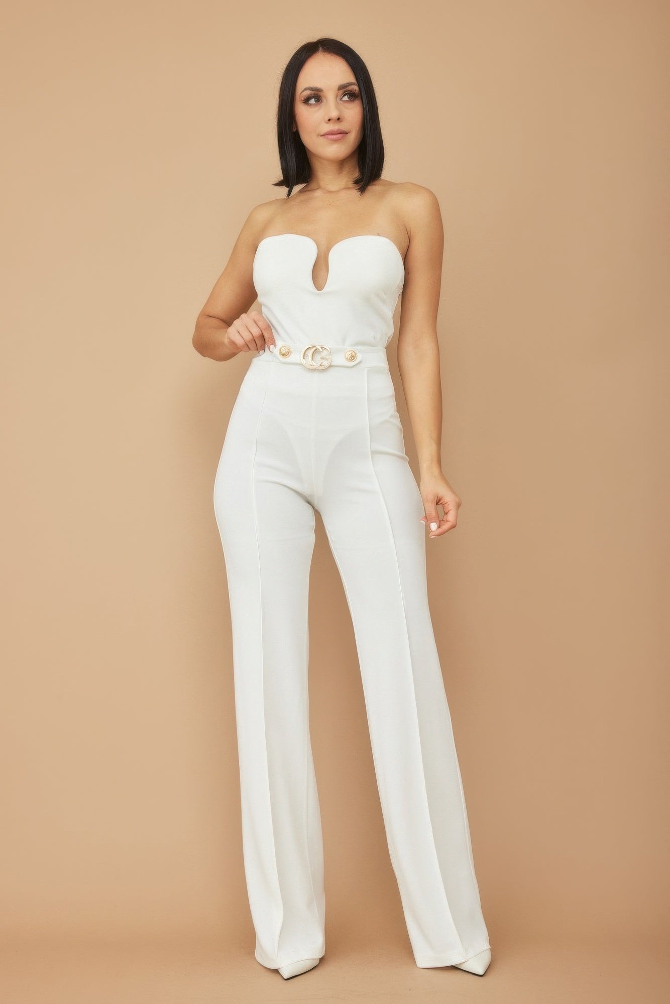 CG Buckle Pants with Button Detail
