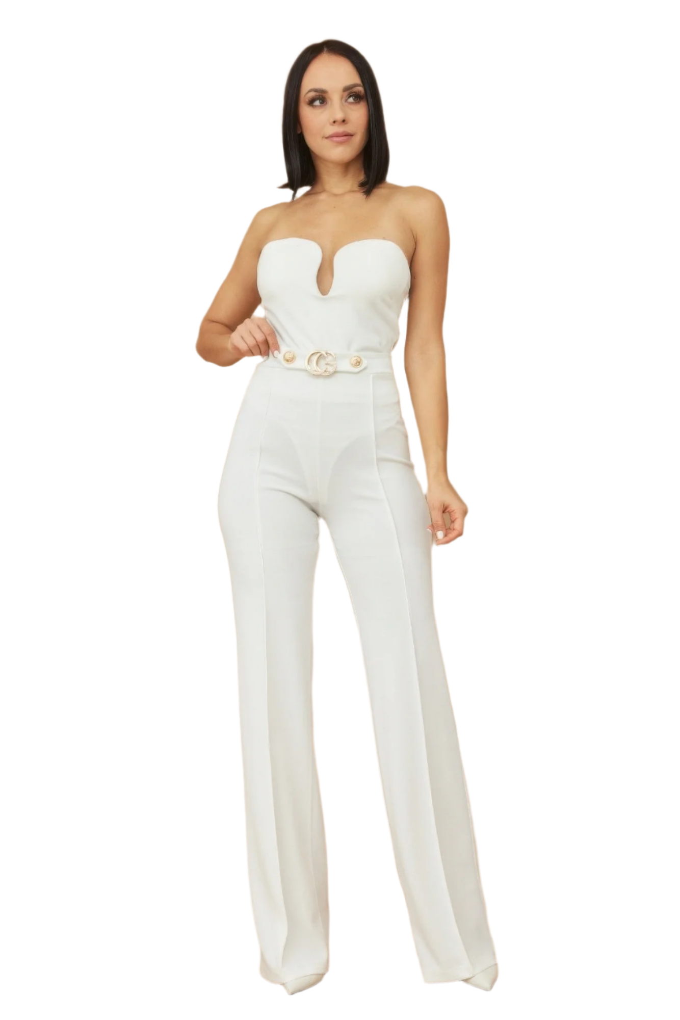 CG Buckle Pants with Button Detail