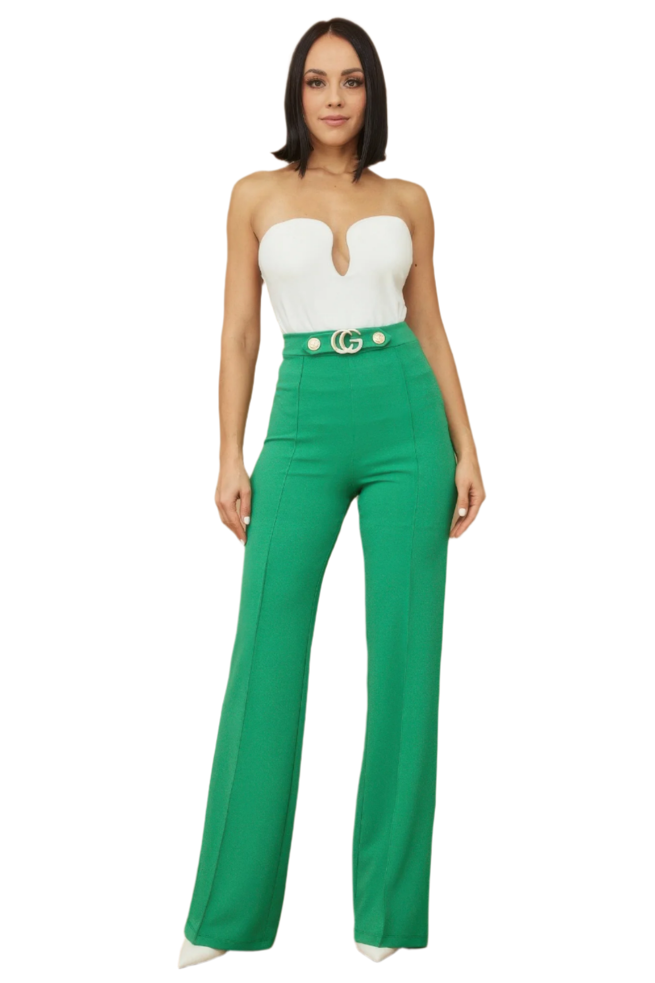 CG Buckle Pants with Button Detail