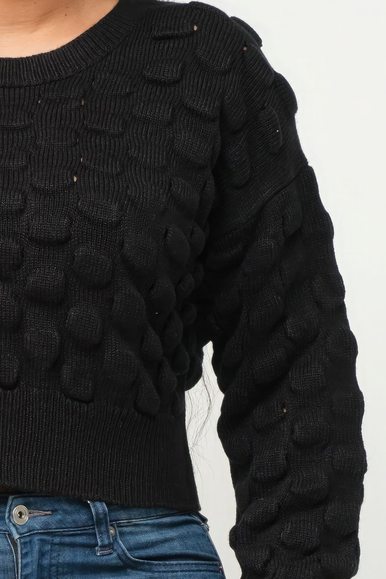 Avocado Grid Sweater Top